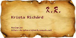 Krista Richárd névjegykártya
