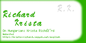richard krista business card